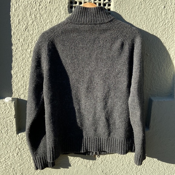 Gap lambs wool zip-up dark grey sweater- Men’s M - Picture 9 of 13